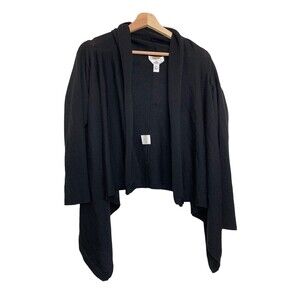 Talbots Pure Merino Wool Long Sleeve Open Front Waterfall Cardigan Sweater S